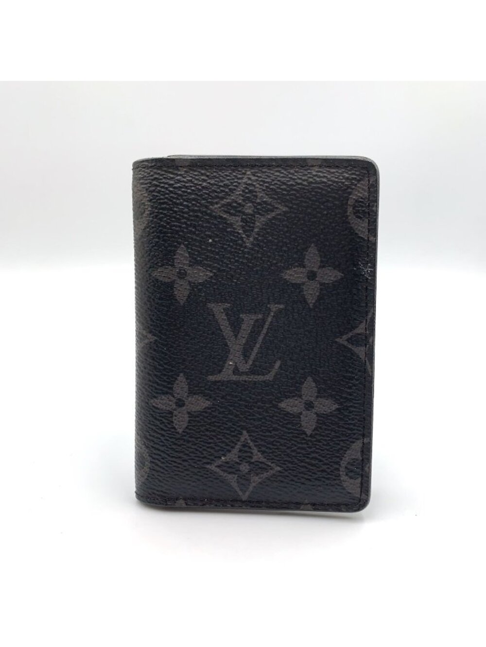 Louis Vuitton Pocket Organizer Monogram Eclipse Leather Black Card Case